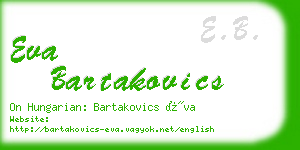 eva bartakovics business card